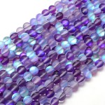 14 inch 10mm Round Purple Synthetic Moonstone Bead String