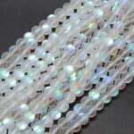 14 inch 6mm Round Frosted Synthetic Moonstone Bead String