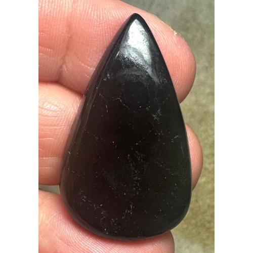 Teardrop 37x22mm Black Tourmaline Cabochon 35