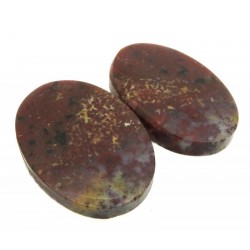Oval 23x16mm Bloodstone Cabochon Pair 05