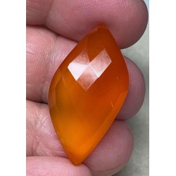 Freeform 33x17mm Faceted Carnelian Cabochon 01