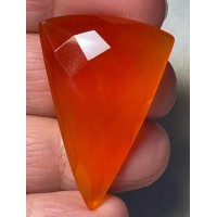 Freeform 41x28mm Faceted Carnelian Cabochon 06