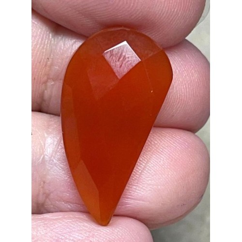 Freeform 27x14mm Faceted Carnelian Cabochon 12