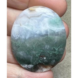 Oval 41x34mm Blue Green Chalcedony Cabochon 44