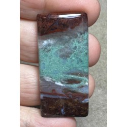 Rectangle 44x21mm Blue Green Chalcedony Cabochon 52