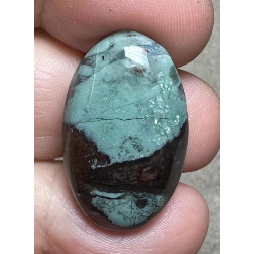 Oval 28x17mm Blue Green Chalcedony Cabochon 59