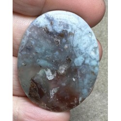 Oval 39x31mm Blue Green Chalcedony Cabochon 63