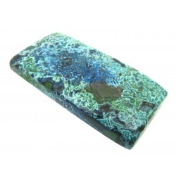 Rectangle 38x19mm Chrysocolla with Azurite Cabochon 03