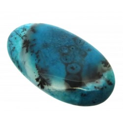Oval 41x23mm Blue Coloured Dendritic Opal Cabochon 08
