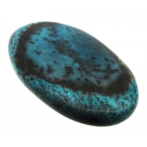Oval 42x24mm Blue Coloured Dendritic Opal Cabochon 12