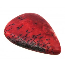 Teardrop 39x28mm Red Coloured Dendritic Opal Cabochon 18