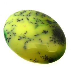 Oval 30x23mm Green Coloured Dendritic Opal Cabochon 32