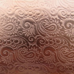 0.55 Thick 60x60mm Bare Copper Plate Paisley Design 06