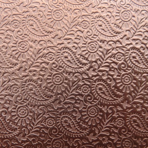 0.55 Thick 60x60mm Bare Copper Plate Recurring Paisley Design 18