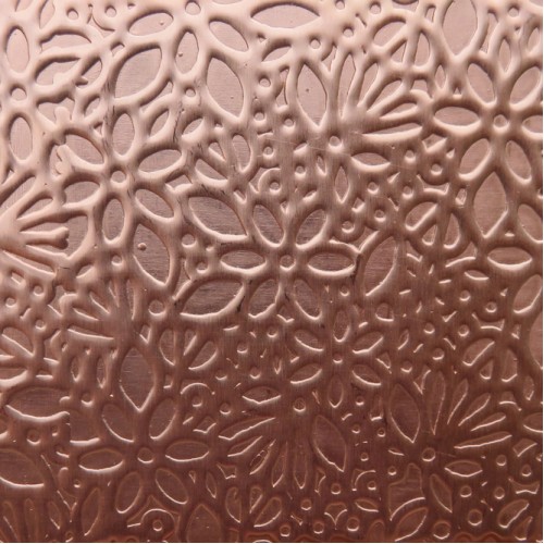 0.55 Thick 60x60mm Bare Copper Plate Dainty Flowers Design 28