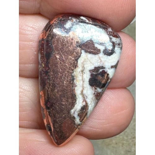 Teardrop 31x19mm Native Copper in Dolomite Cabochon 07