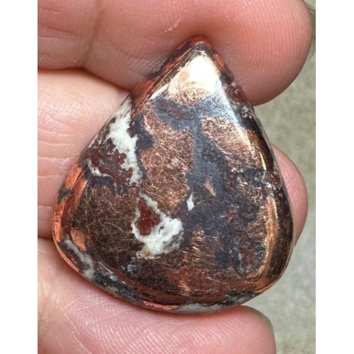 Teardrop 28x24mm Native Copper in Dolomite Cabochon 09