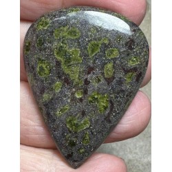 Teardrop 45x34mm Epidote Cabochon 13