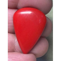 Teardrop 32x23mm Red Coral Cabochon 07