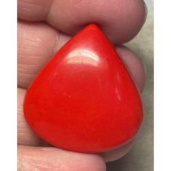 Teardrop 32x30mm Red Coral Cabochon 12