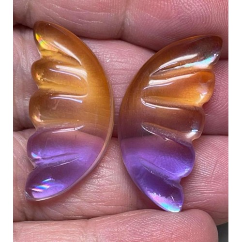 Wing 30x14mm Glass Cabochon Pair 10