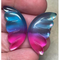 Wing 31x14mm Glass Cabochon Pair 11