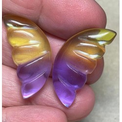 Wing 30x14mm Glass Cabochon Pair 13