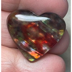 Heart 24x28mm Dichroic Glass Cabochon 19