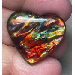 Heart 25x28mm Dichroic Glass Cabochon 26