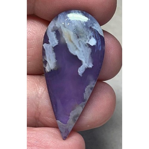 Teardrop 39x18mm Indonesian Plume Agate Doublet Cabochon 05