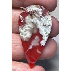 Teardrop 45x23mm Indonesian Plume Agate Doublet Cabochon 07