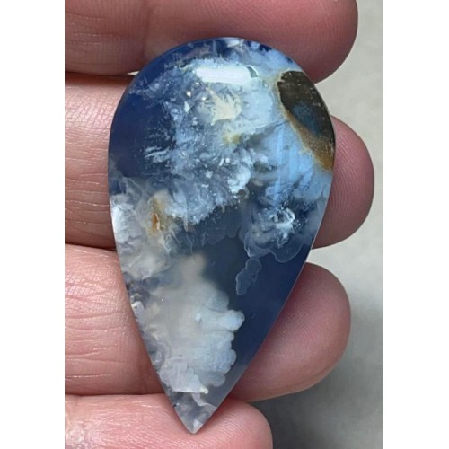 Teardrop 43x24mm Indonesian Plume Agate Doublet Cabochon 15
