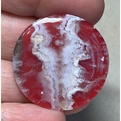 Round 32x32mm Indonesian Plume Agate Doublet Cabochon 18