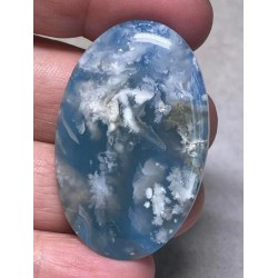 Oval 44x28mm Indonesian Plume Agate Doublet Cabochon 21