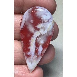 Teardrop 46x23mm Indonesian Plume Agate Doublet Cabochon 29