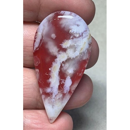 Teardrop 46x23mm Indonesian Plume Agate Doublet Cabochon 29