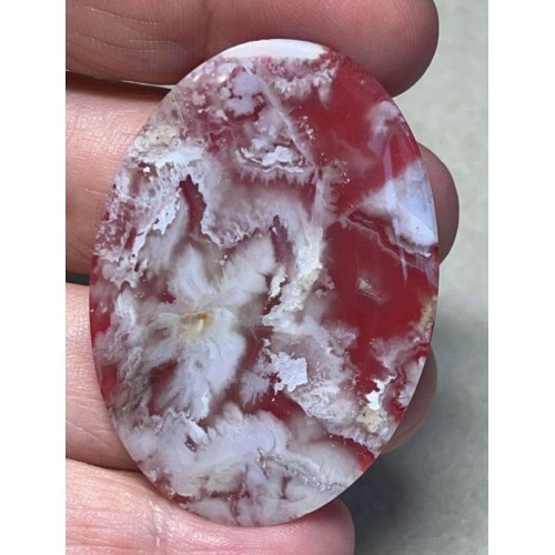 Oval 50x35mm Indonesian Plume Agate Doublet Cabochon 35