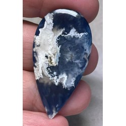 Teardrop 44x23mm Indonesian Plume Agate Doublet Cabochon 40