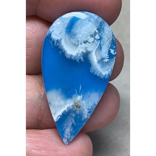 Teardrop 38x20mm Indonesian Plume Agate Doublet Cabochon 44