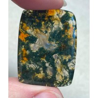 Rectangle 32x24mm Green Moss Agate Cabochon 33