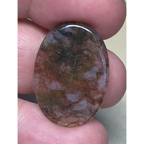 Oval 27x19mm Green Moss Agate Cabochon 06