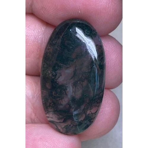 Oval 31x17mm Green Moss Agate Cabochon 12