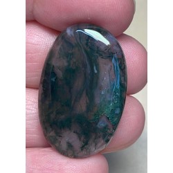 Oval 33x21mm Green Moss Agate Cabochon 14