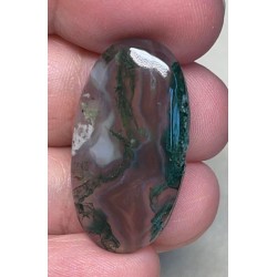 Oval 32x17mm Green Moss Agate Cabochon 53