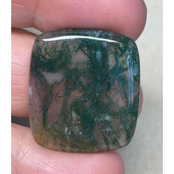Rectangle 27x24mm Green Moss Agate Cabochon 63