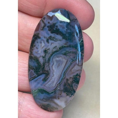 Oval 50x26mm Green Moss Agate Cabochon 77