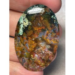 Oval 51x33mm Indonesian Plume Agate Cabochon 08