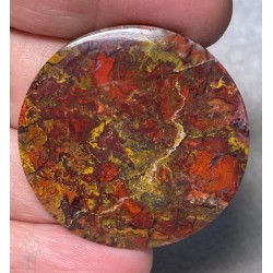 Round 41x41mm Indonesian Plume Agate Cabochon 09