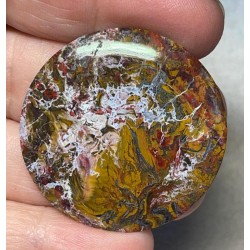Round 39x39mm Indonesian Plume Agate Cabochon 14