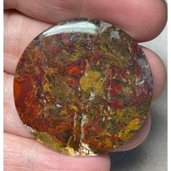 Round 38x38mm Indonesian Plume Agate Cabochon 17